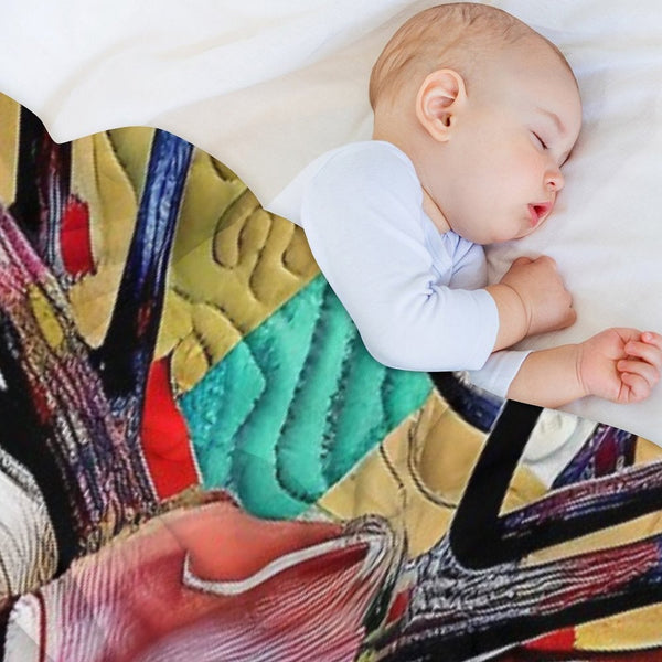 Beautiful Buck Deer Simulated Quilt Pattern Sustainable Throw Blanket