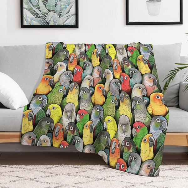 Colour of Conures Throw Blanket