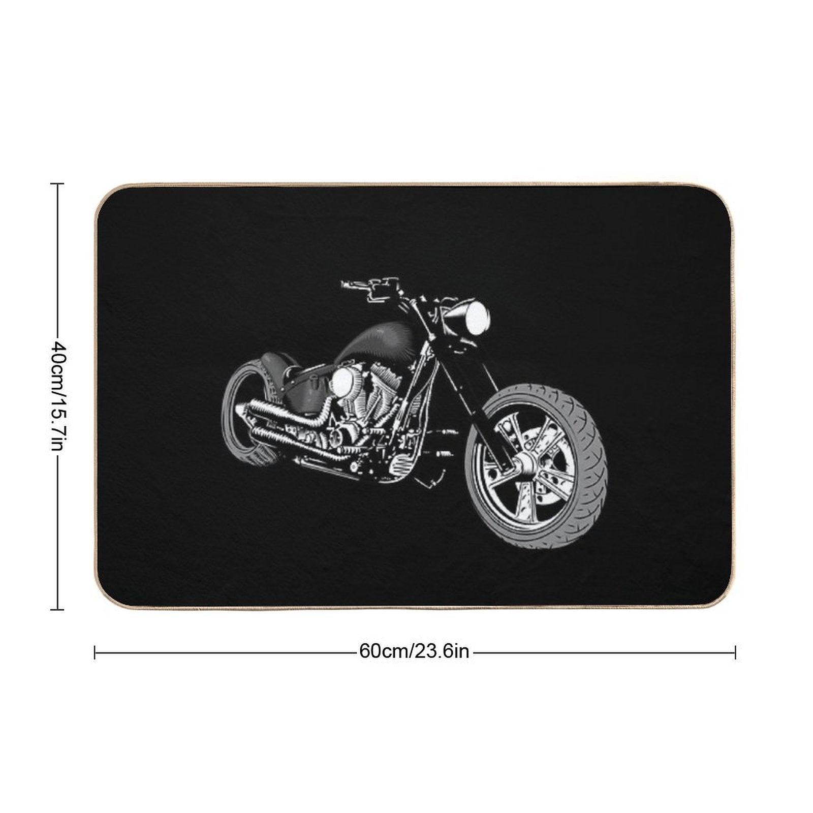 HD Softail Motorcycle, Grey And Black  Long-Lasting Bath Mat