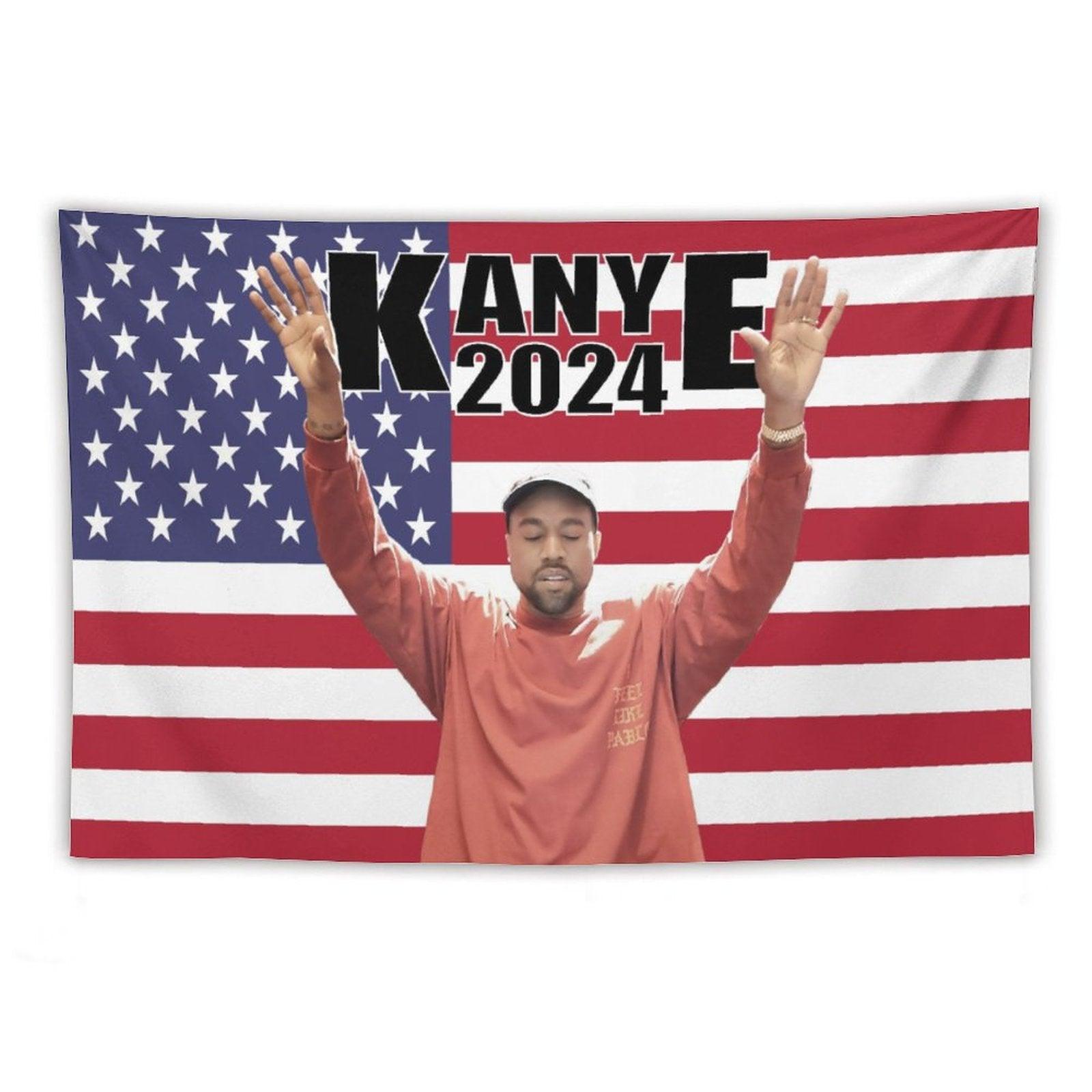Kanye 2024 West  America Flag Tapestry