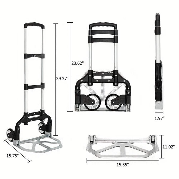 Folding Aluminum Hand Cart & Dolly – 165 lb Capacity | Lightweight & Portable