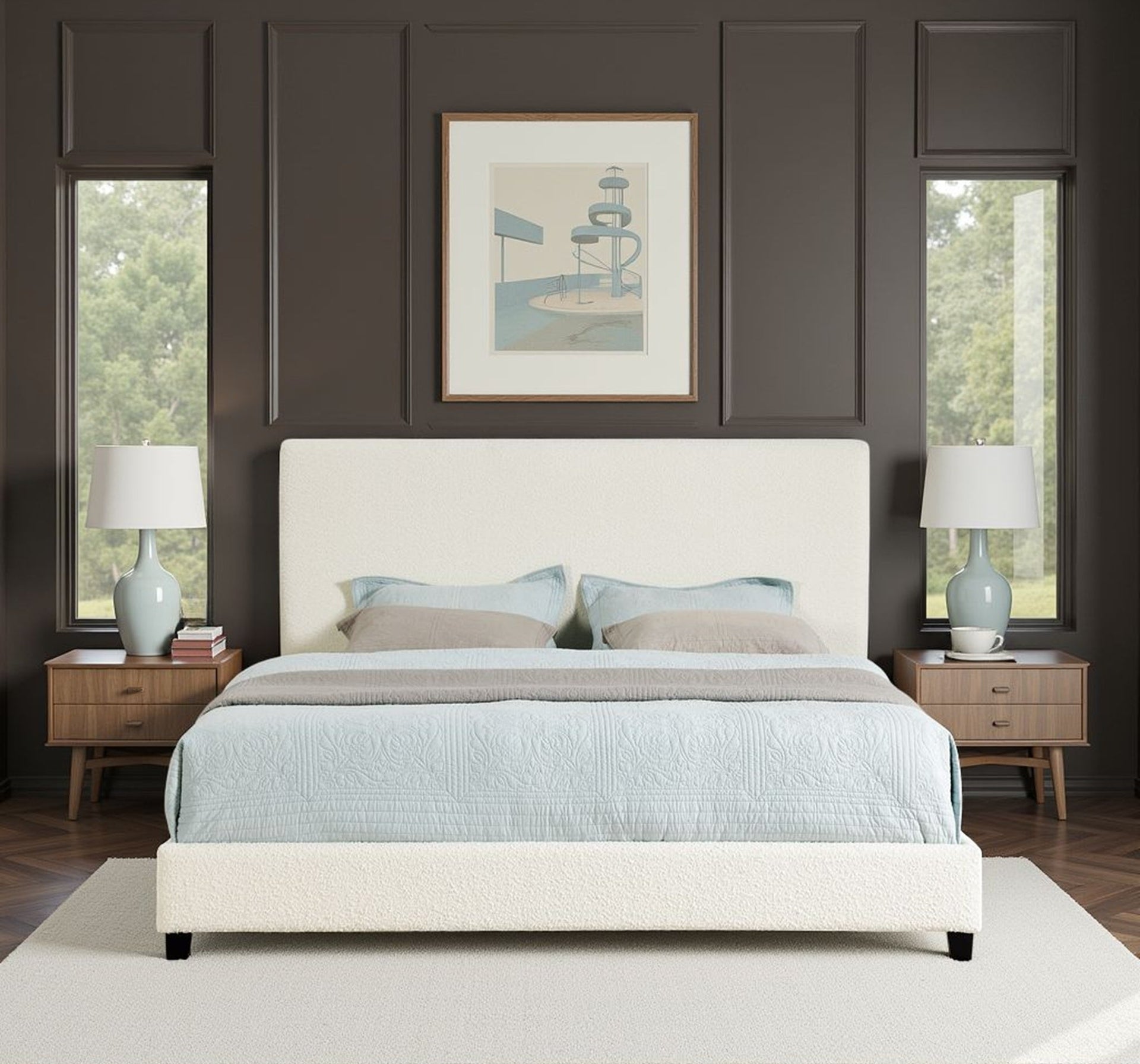 Upholstered Panel Bed - King Size
