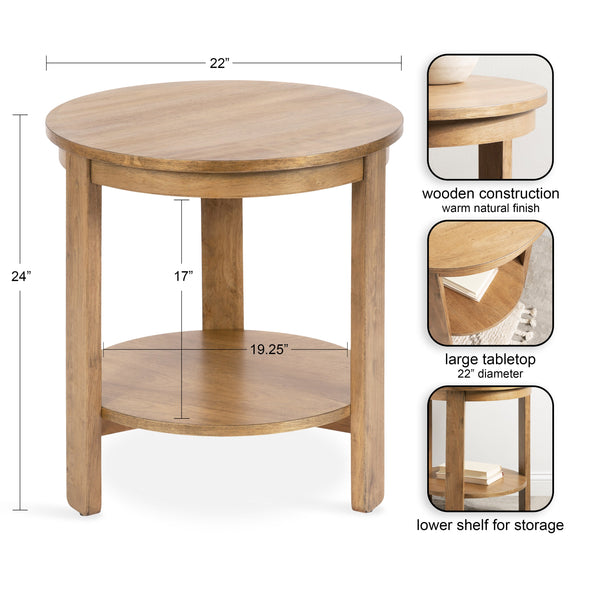 Foxford Round Wood Side Table