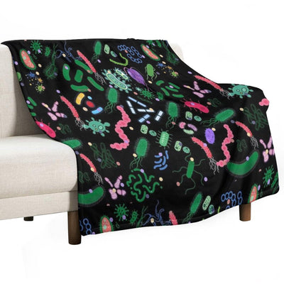 Microbiologist Pattern Microbes, Virus, Bacteria-microbiology Quick-dry Throw Blanket