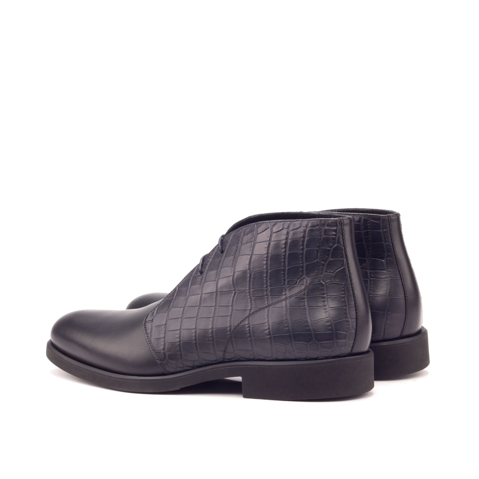 Oratoria - leather chukka boots with alligator print