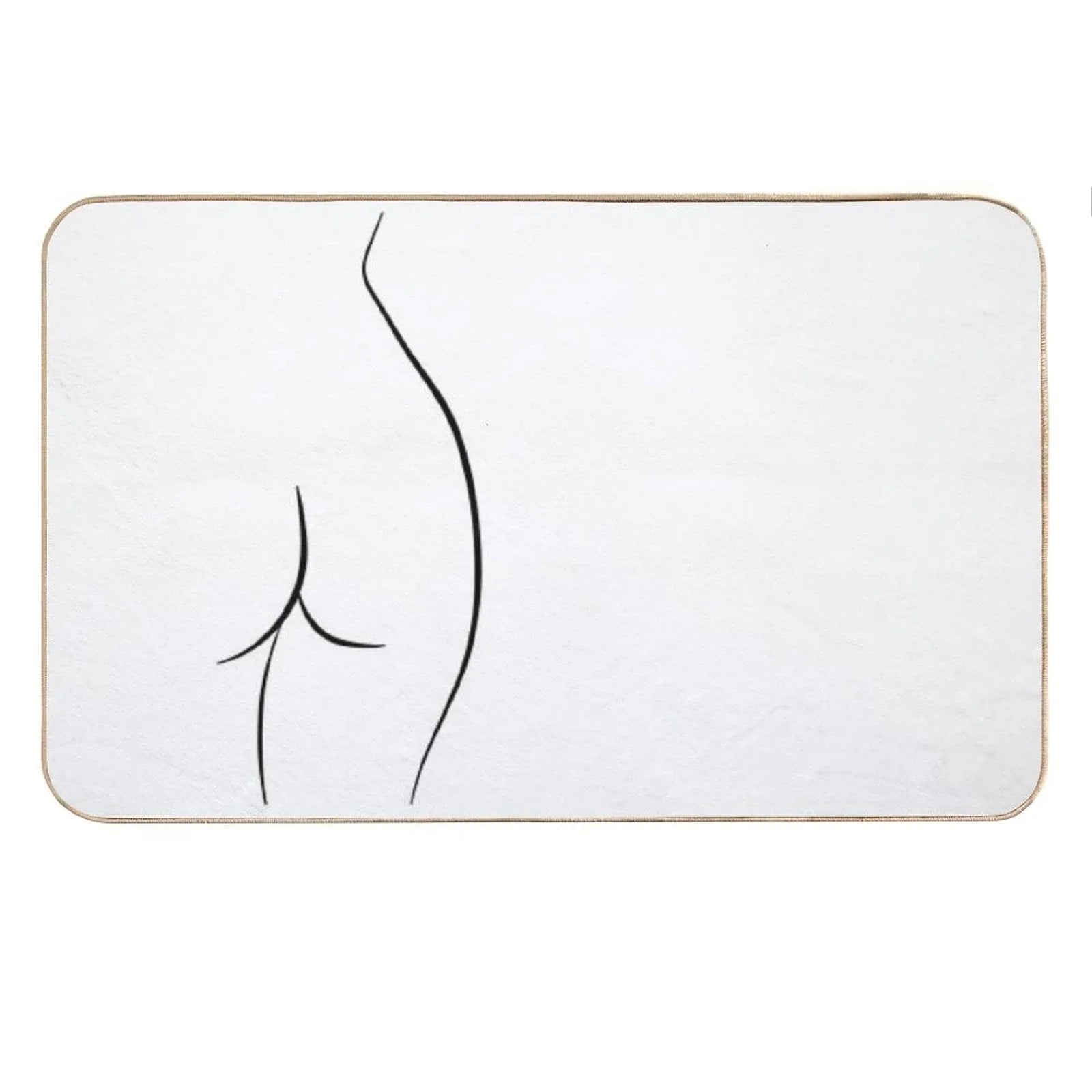 Naked Butt Line Drawing - Curvy Chiara Bath Mat