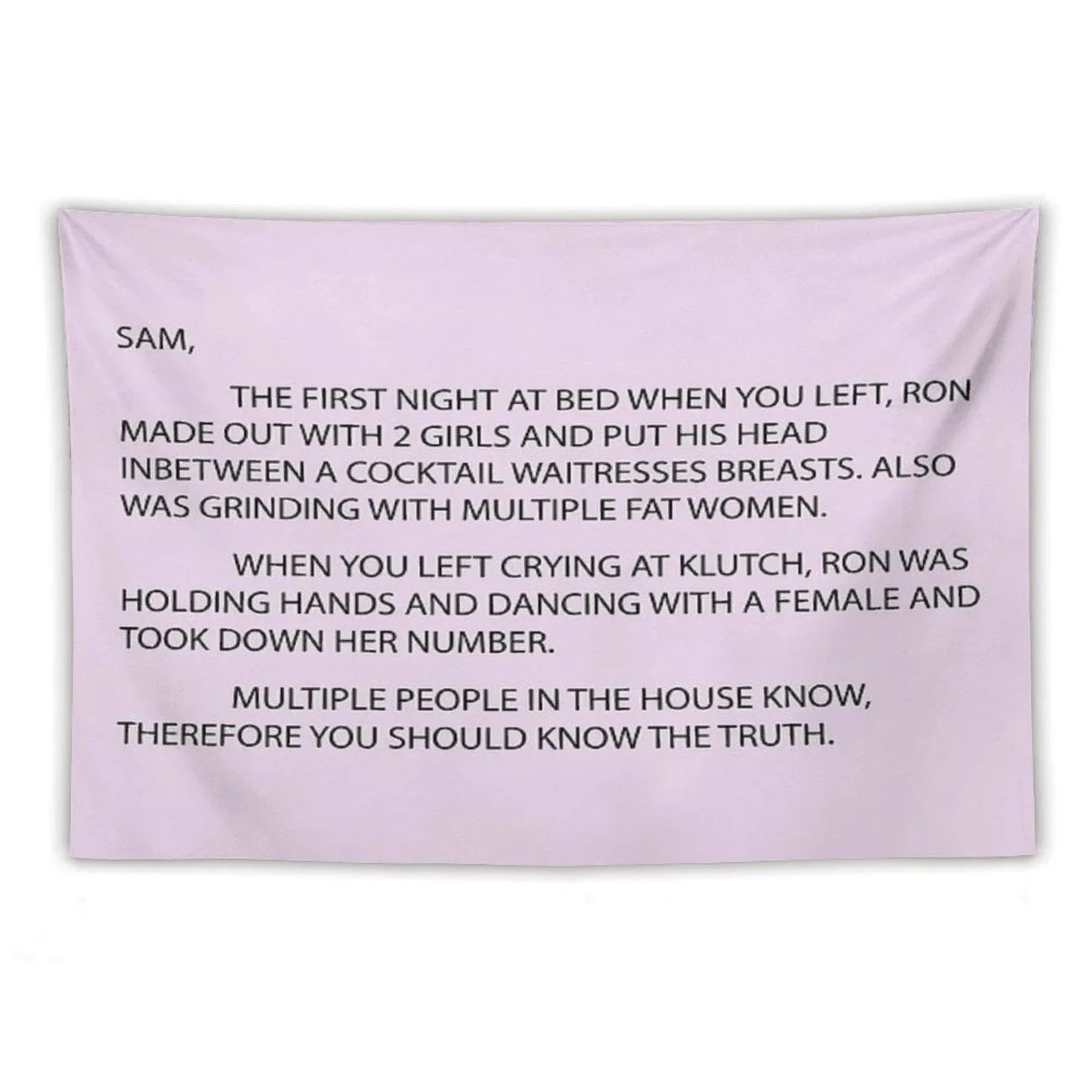 Letter to Sam Sammi Sammy Tapestry