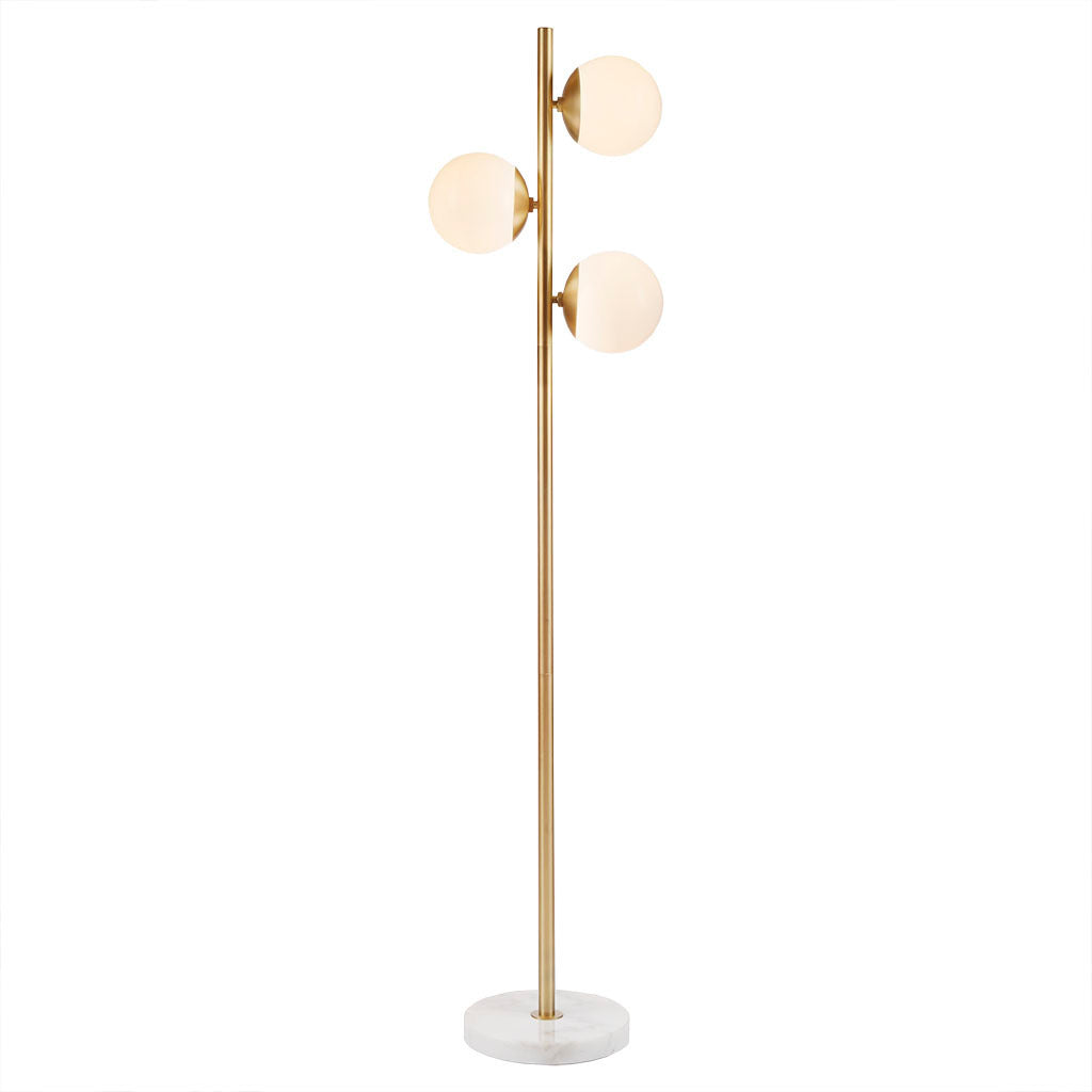 3-Globe Light Floor Lamp with Marble Base BLAKHOM
