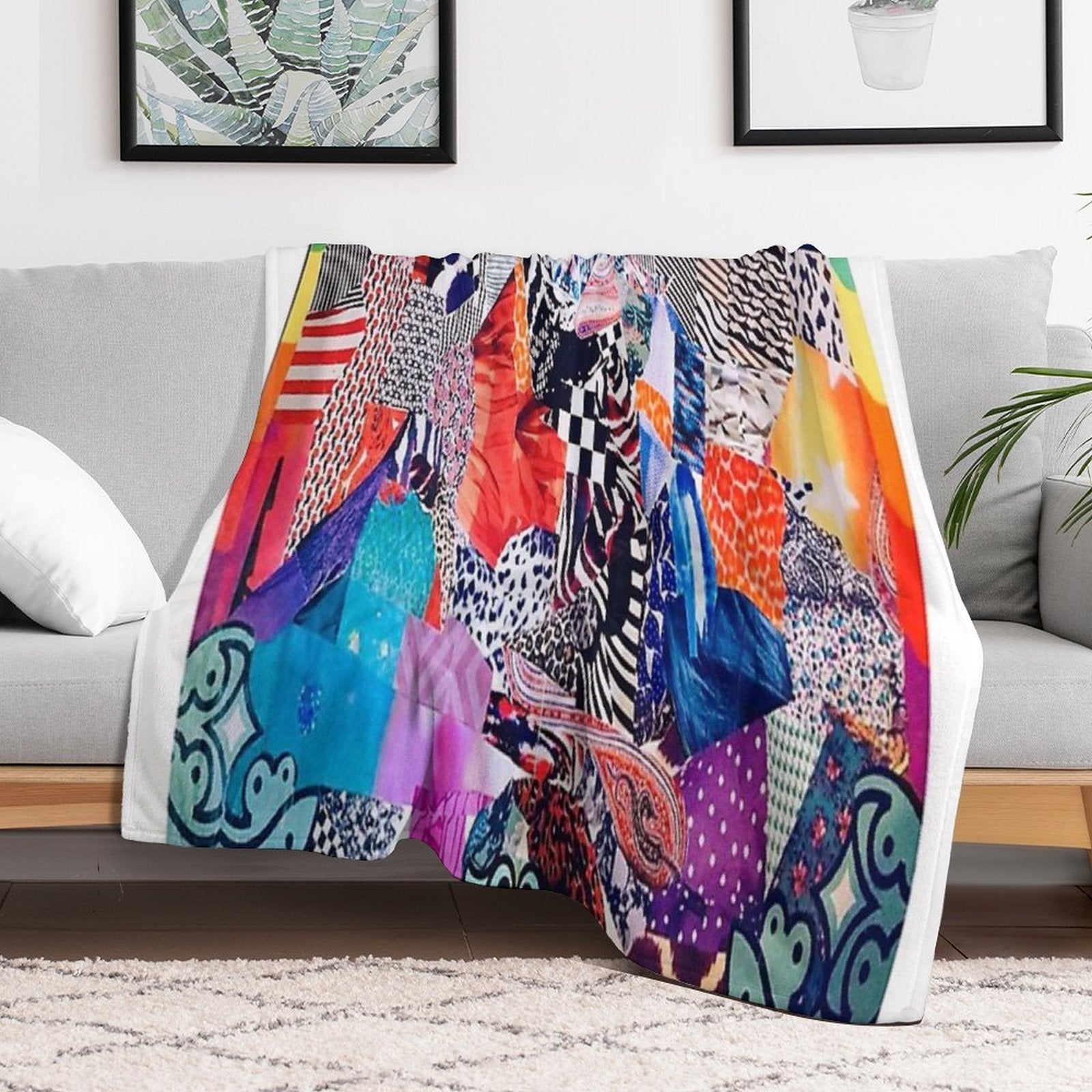 Mixed Print Uno Compact Throw Blanket
