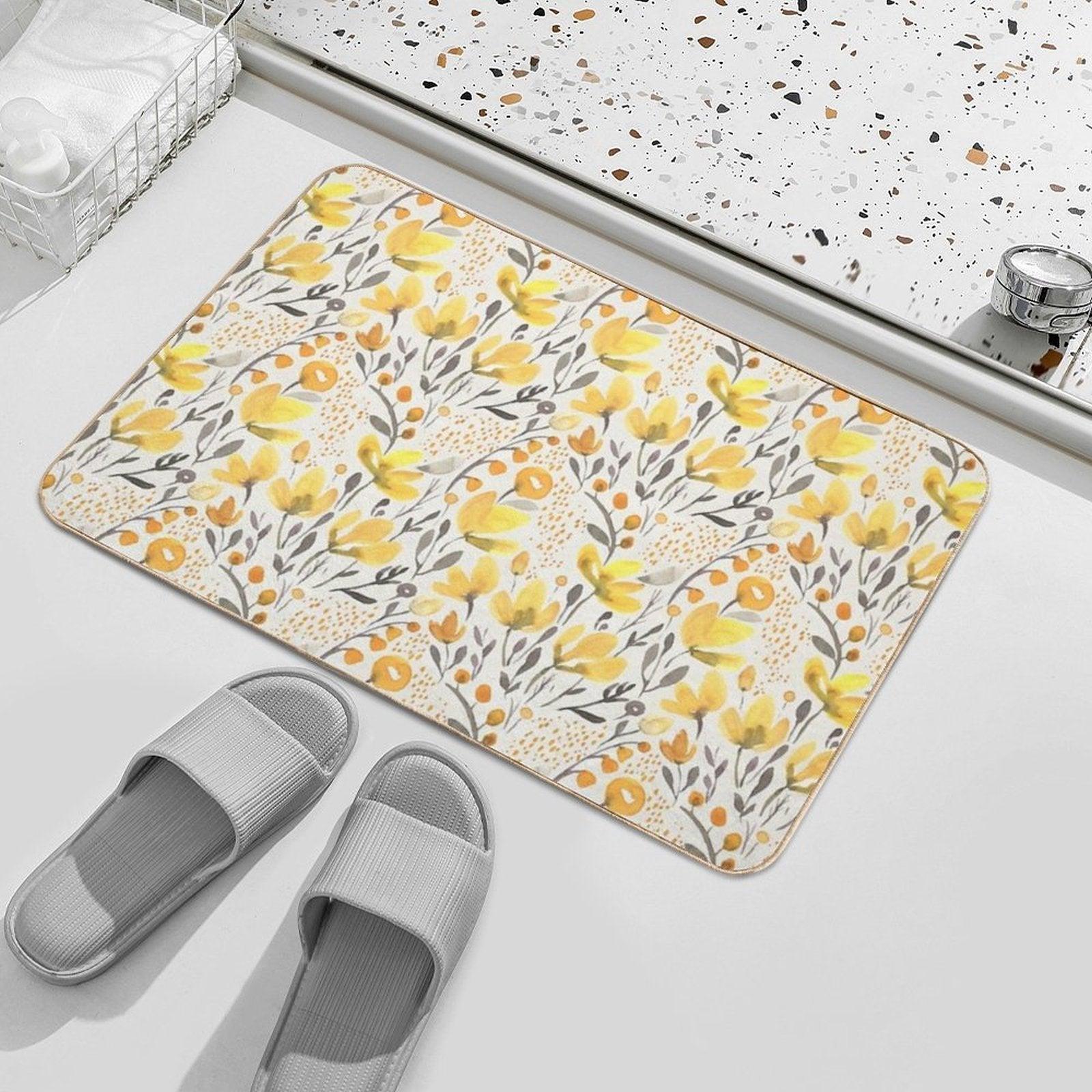Yellow Field  Slip-Resistant Bath Mat