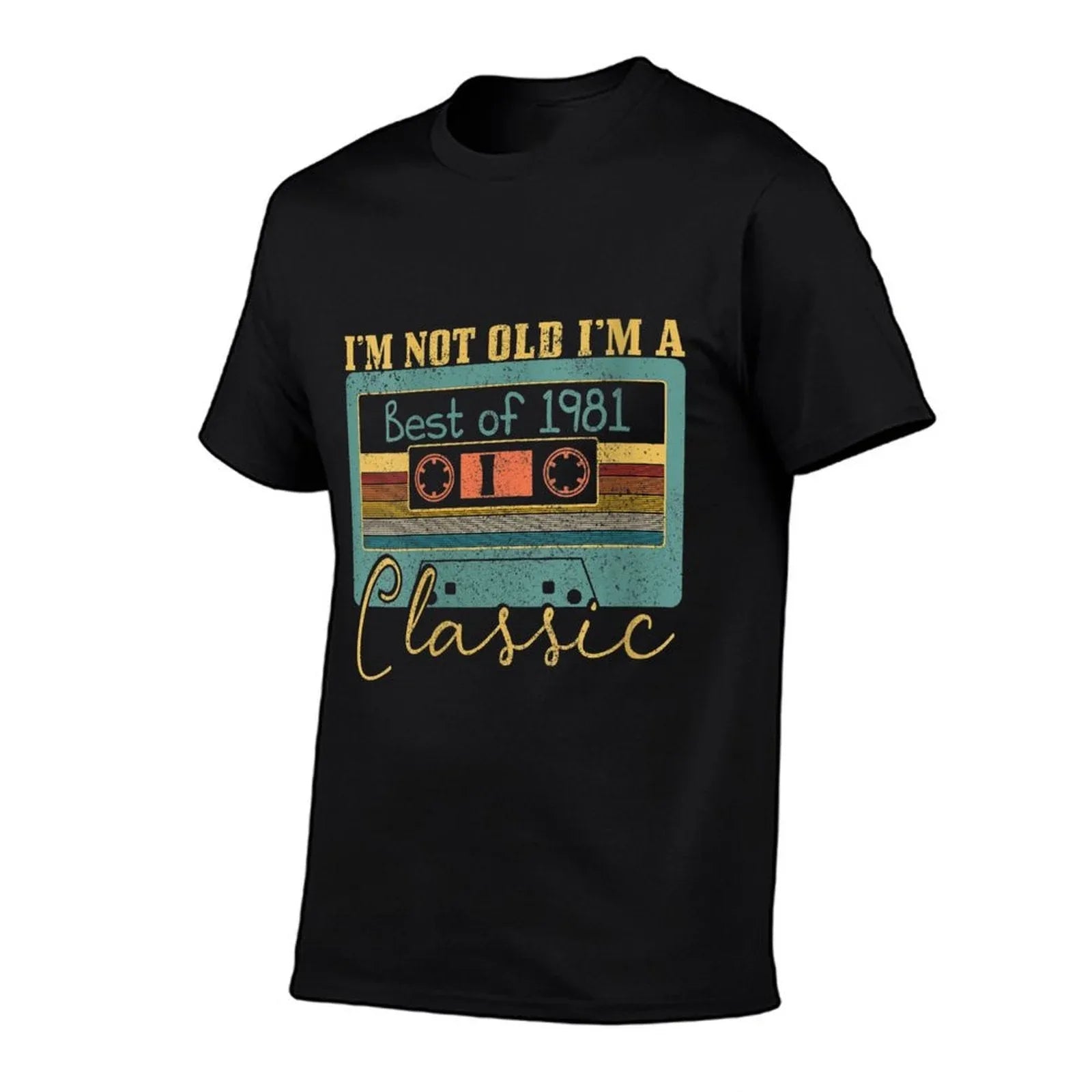 Womens 40th Birthday Gift Vintage Best Of 1981 Cassette Tape Funny  High-quality Stitching T-Shirt