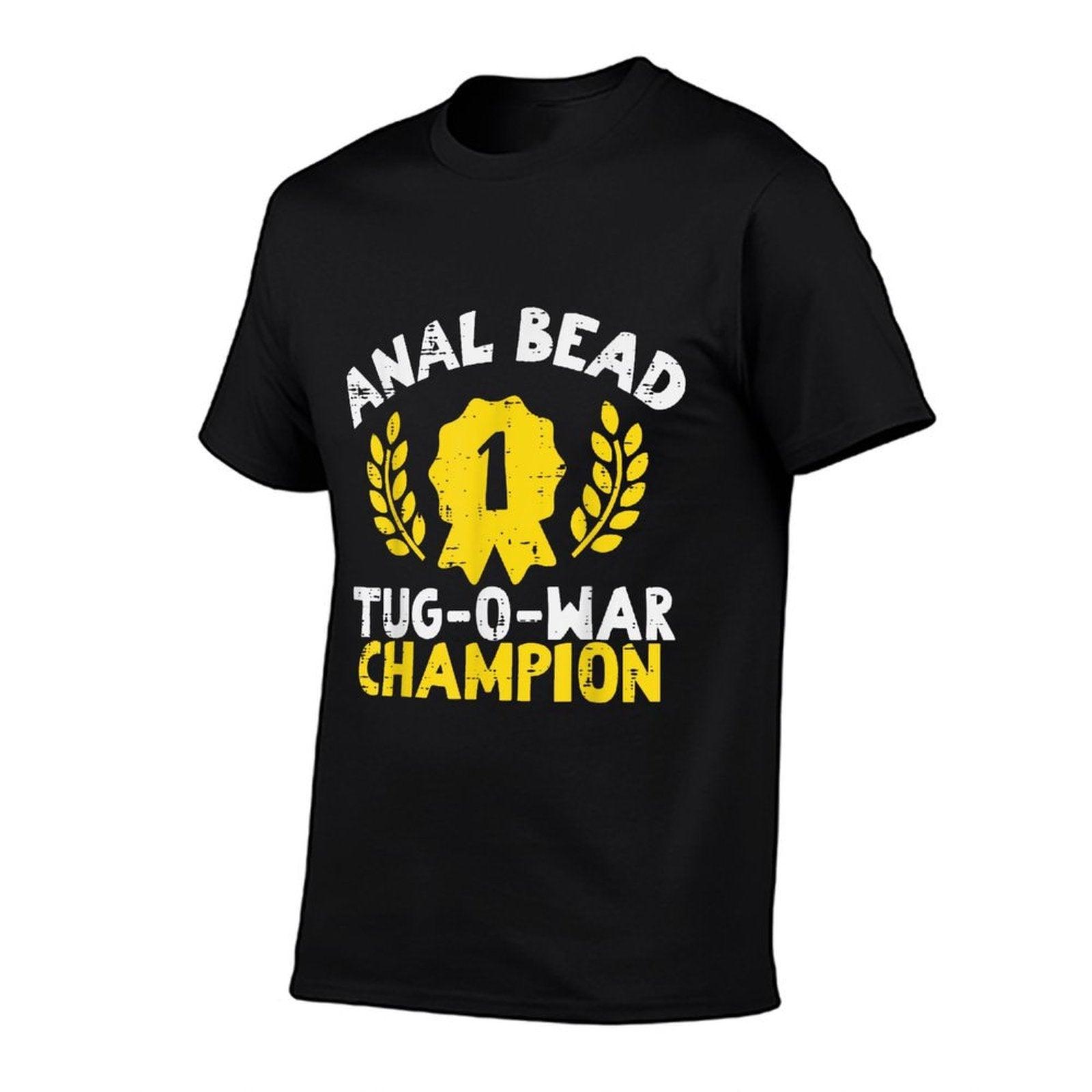 Bead Tug O War Champion Funny Saying Adult Humor Men Women  Ribbed Collar T-Shirt