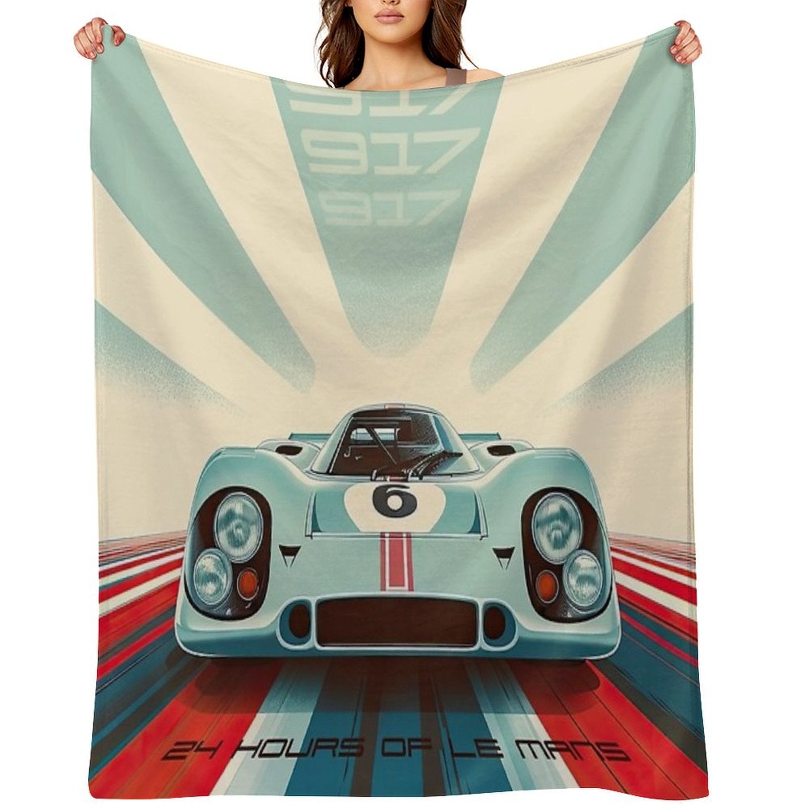Porsche 917 24 Hours of Le Mans Race Car Premium Throw Blanket