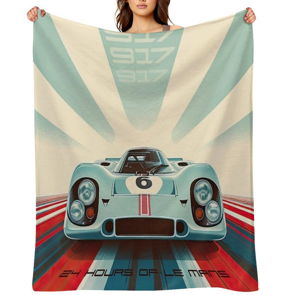 Porsche 917 24 Hours of Le Mans Race Car Premium Throw Blanket