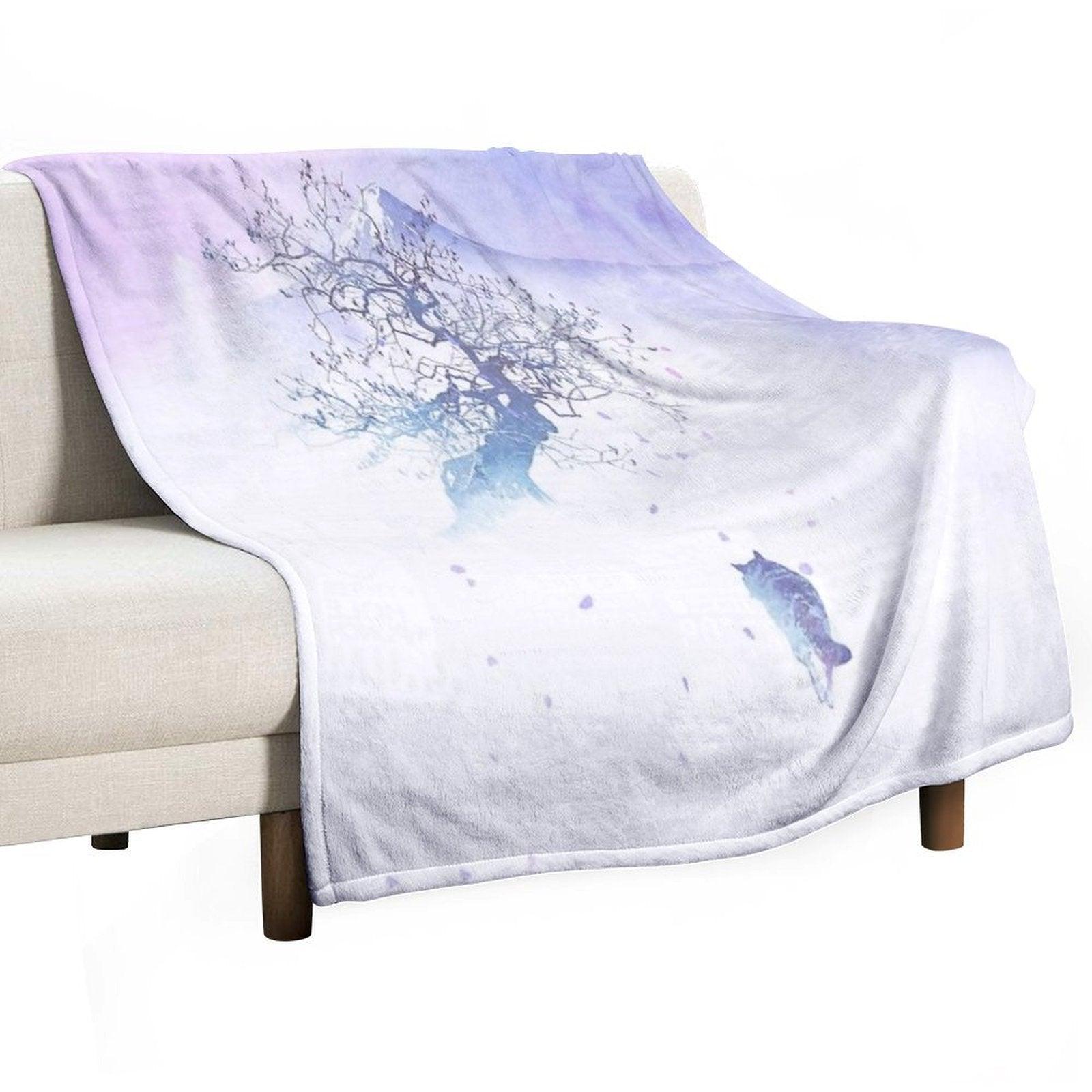 The Long Way to Fuji Throw Blanket