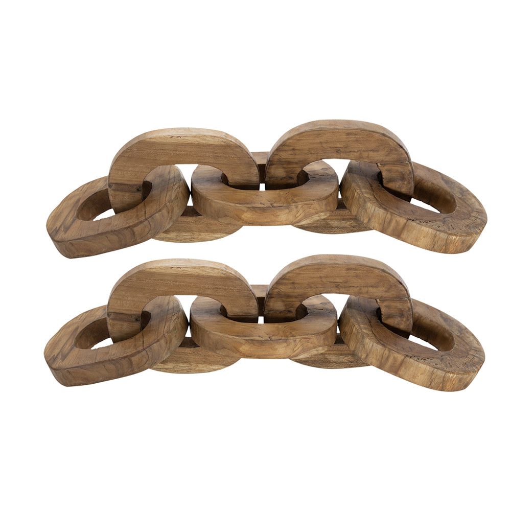 S/2 1.6x5.1x19.7' Decorative Teak Chain Decor