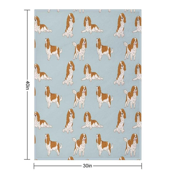 Blenheim Cavalier King Charles Spaniel Dog Throw Blanket