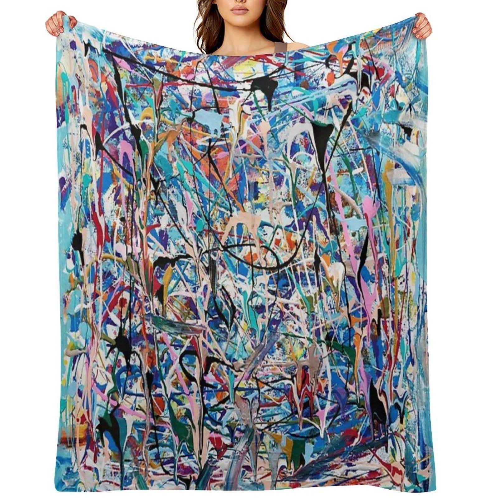 Blue Composition Throw Blanket