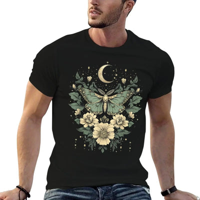 Goblincore Moth And Butterfly Moonphases Flowers Cottagecore  Lightweight T-Shirt