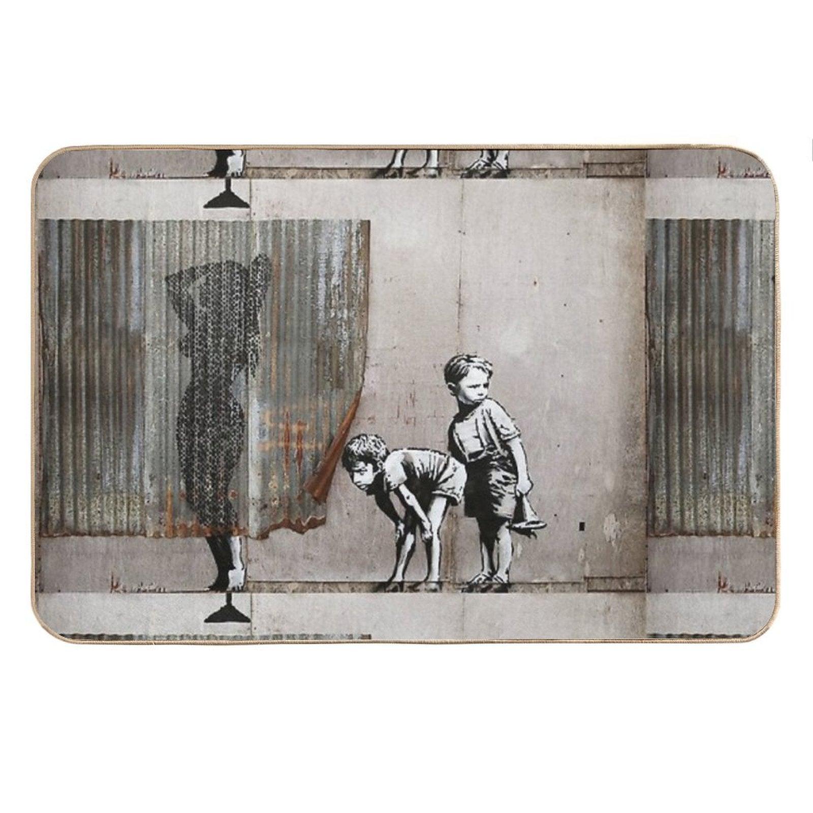 Banksy Shower Peepers Boys Bath Mat