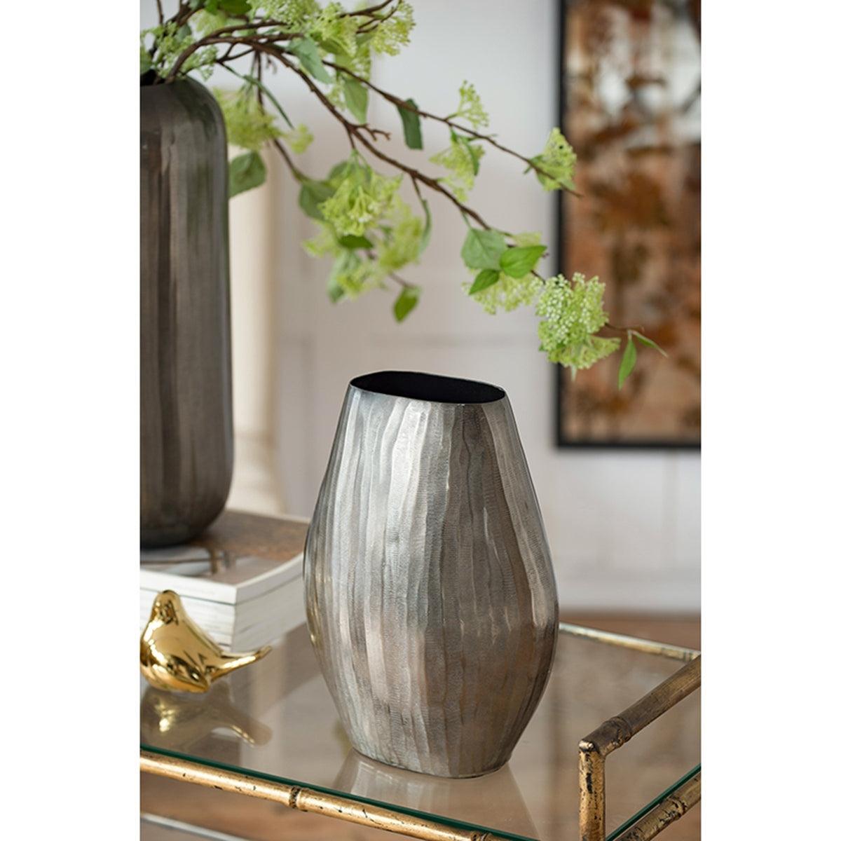 Modern Oval Metallic Accent Vase