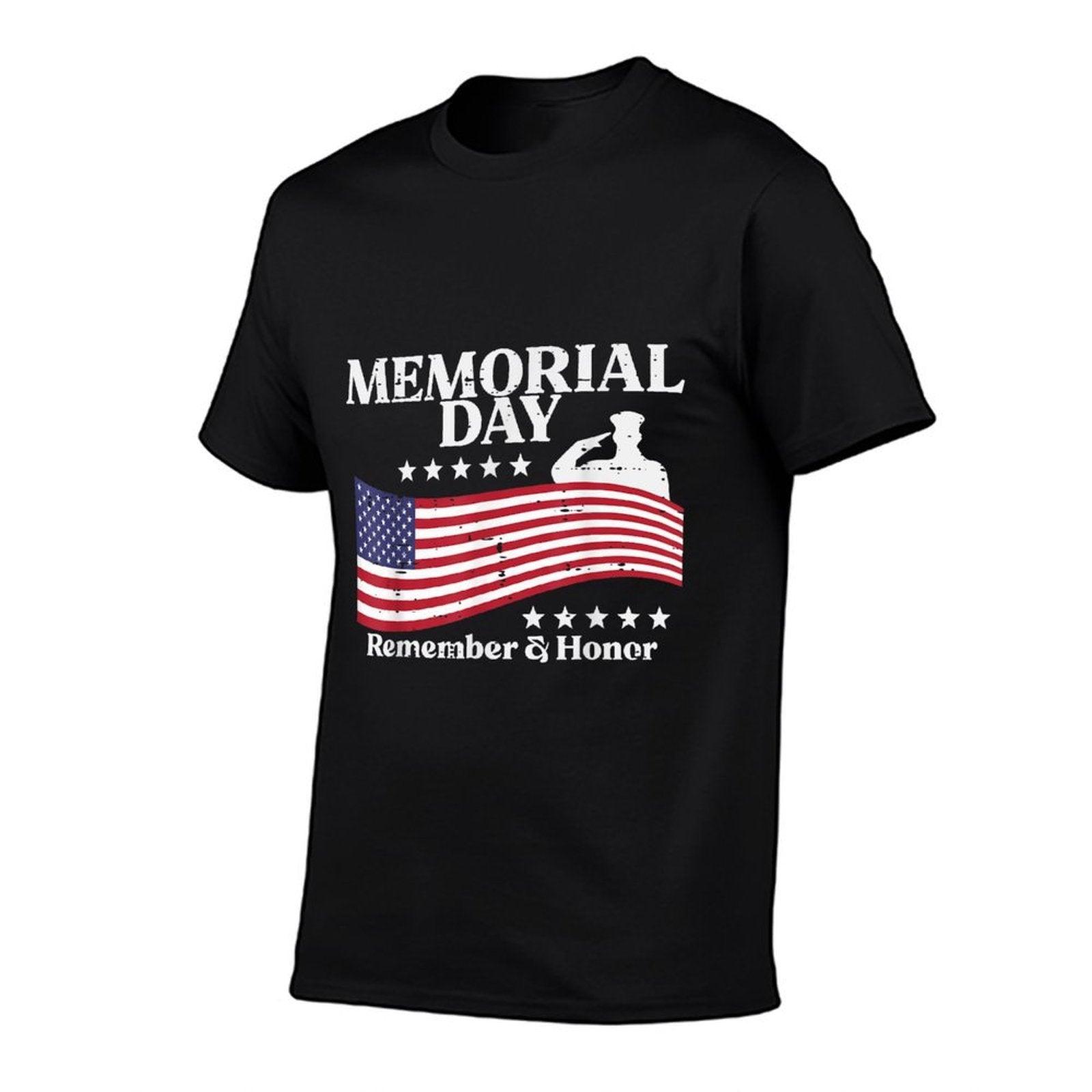 Memorial Day USA Remember Honor Patriot Men Women Kids  Trendy Pattern T-Shirt