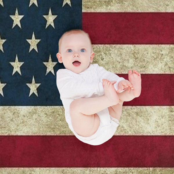 American Flag Vintage Plush Throw Blanket