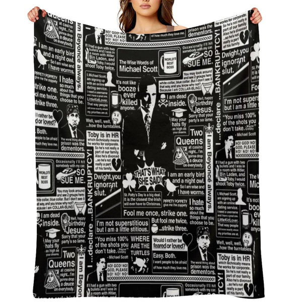 The Wise Words of Michael Scott Throw Blanket