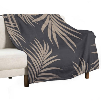 Palm Leaves Pattern Sepia Vibes #2 #tropical #decor #art Plush Throw Blanket