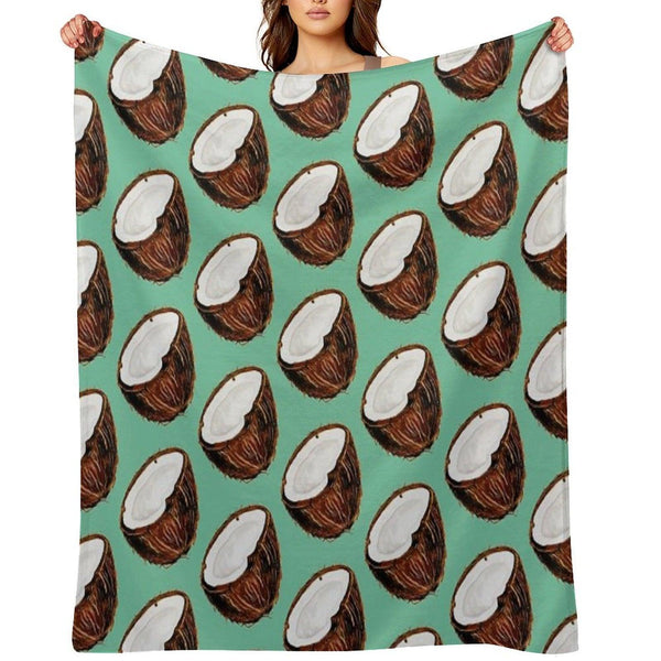 Coconut Pattern - Teal Throw Blanket