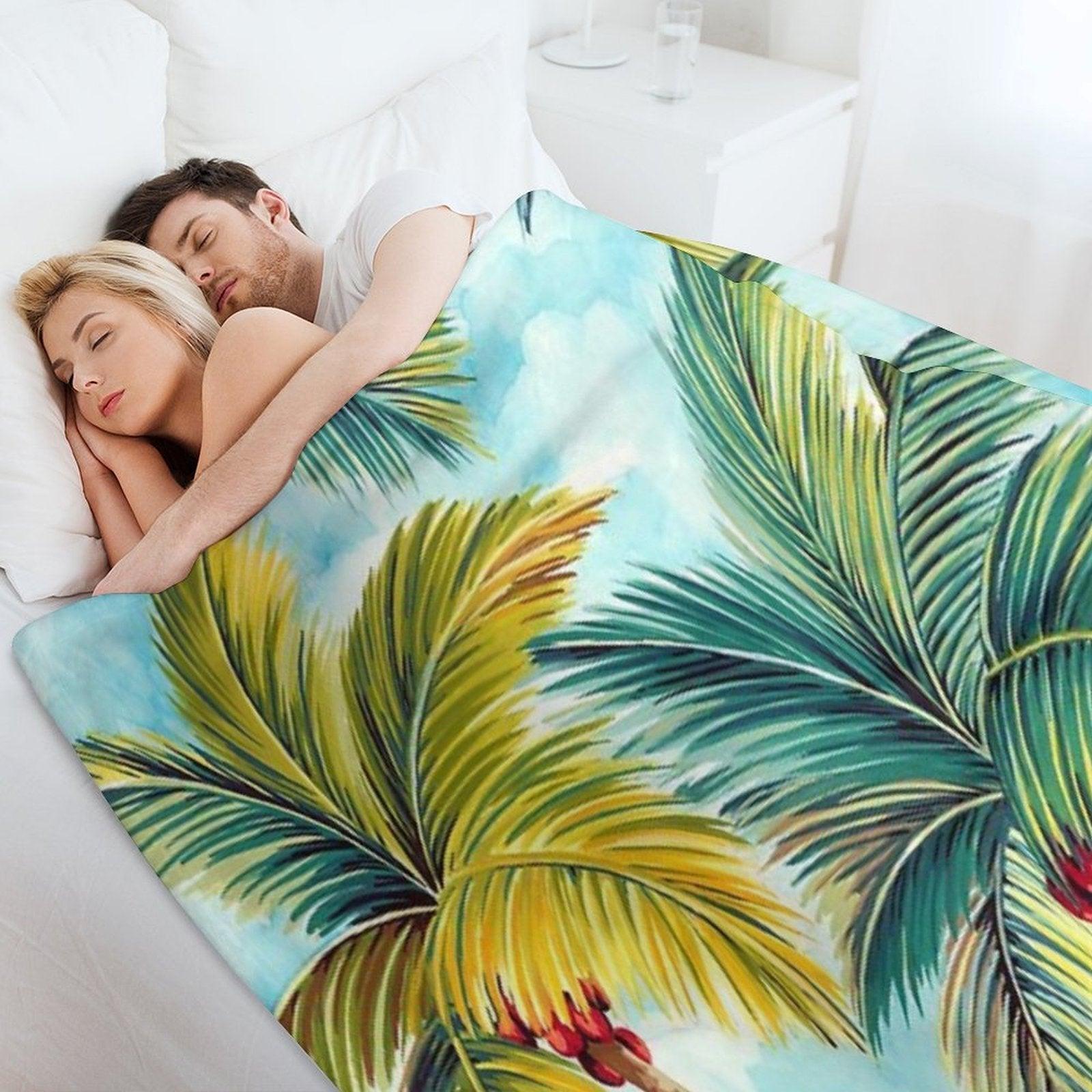 Tropical Palm Trees Throw Blanket