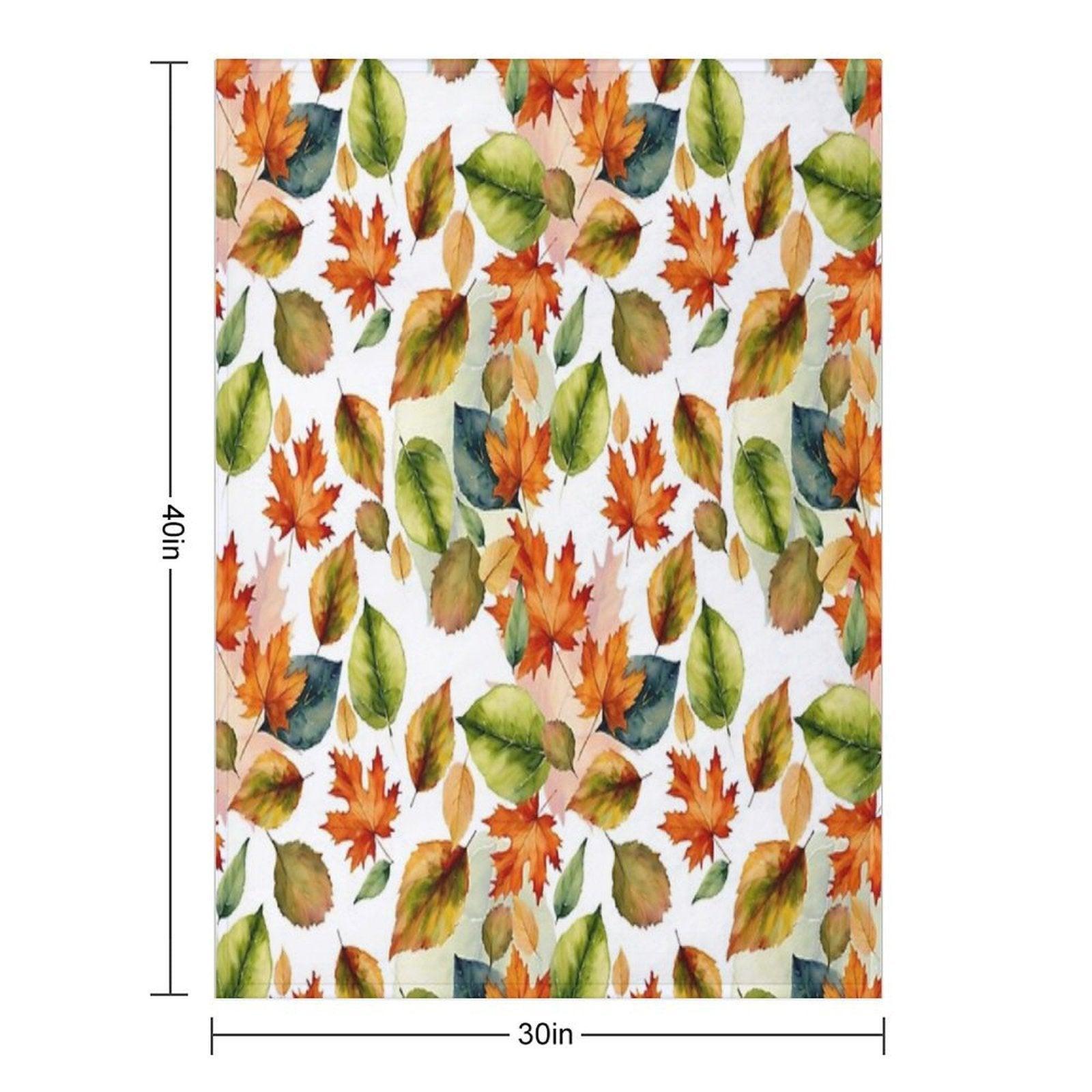 Watercolor Pattern, Autumn Leaves,Nature Inspired Throw Blanket