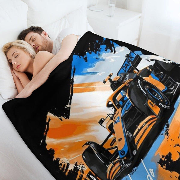 Lando Norris - Retro_Digi Art Throw Blanket