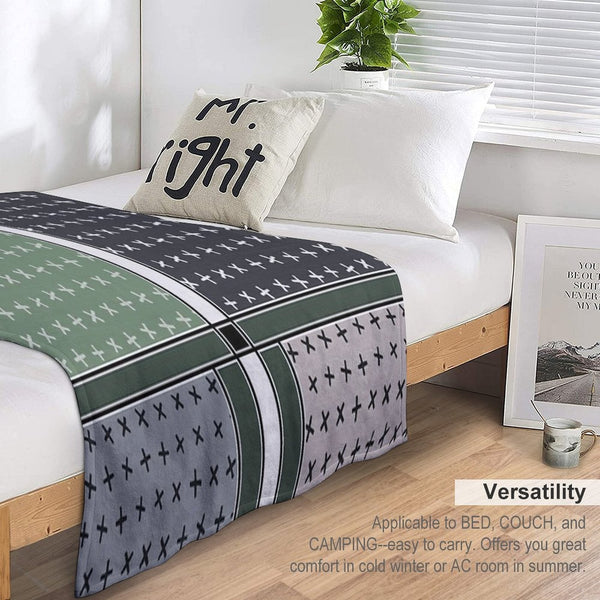 Colourful Geometric Triangles Sustainable Throw Blanket