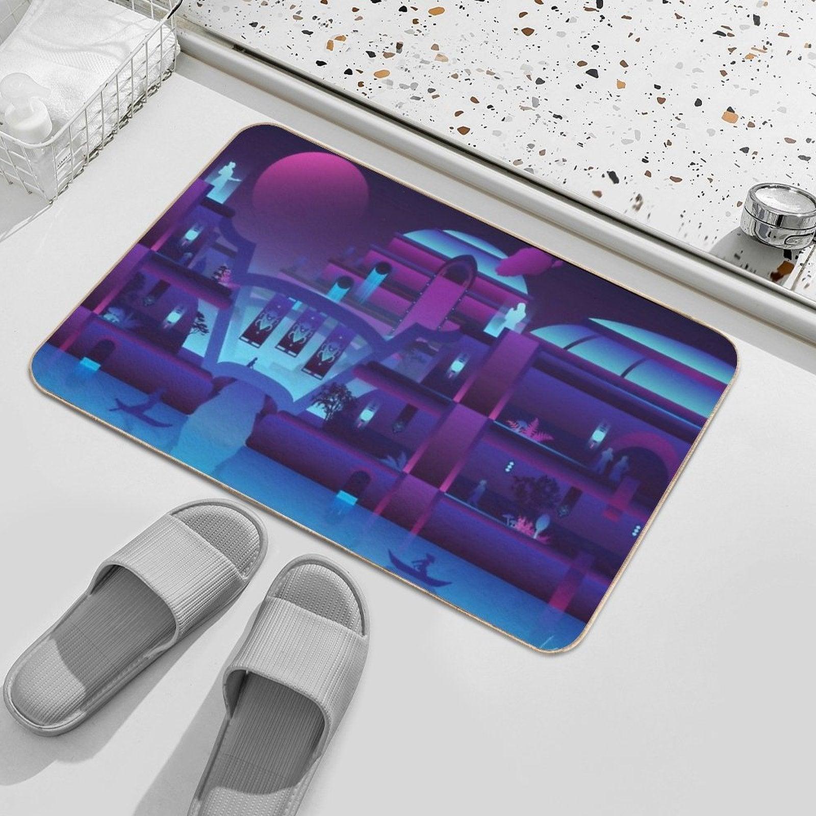 Synthwave Vivec City  Easy Maintenance Bath Mat
