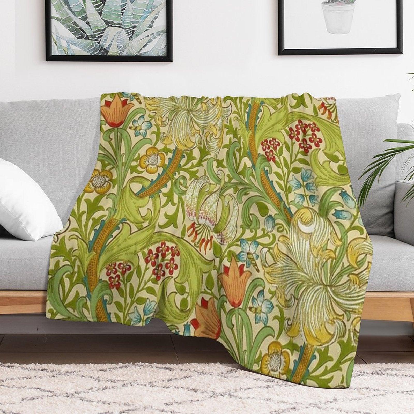 William Morris Golden Lily Throw Blanket