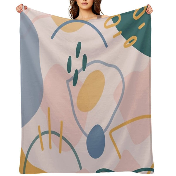 Abstract Shapes Plush Throw Blanket