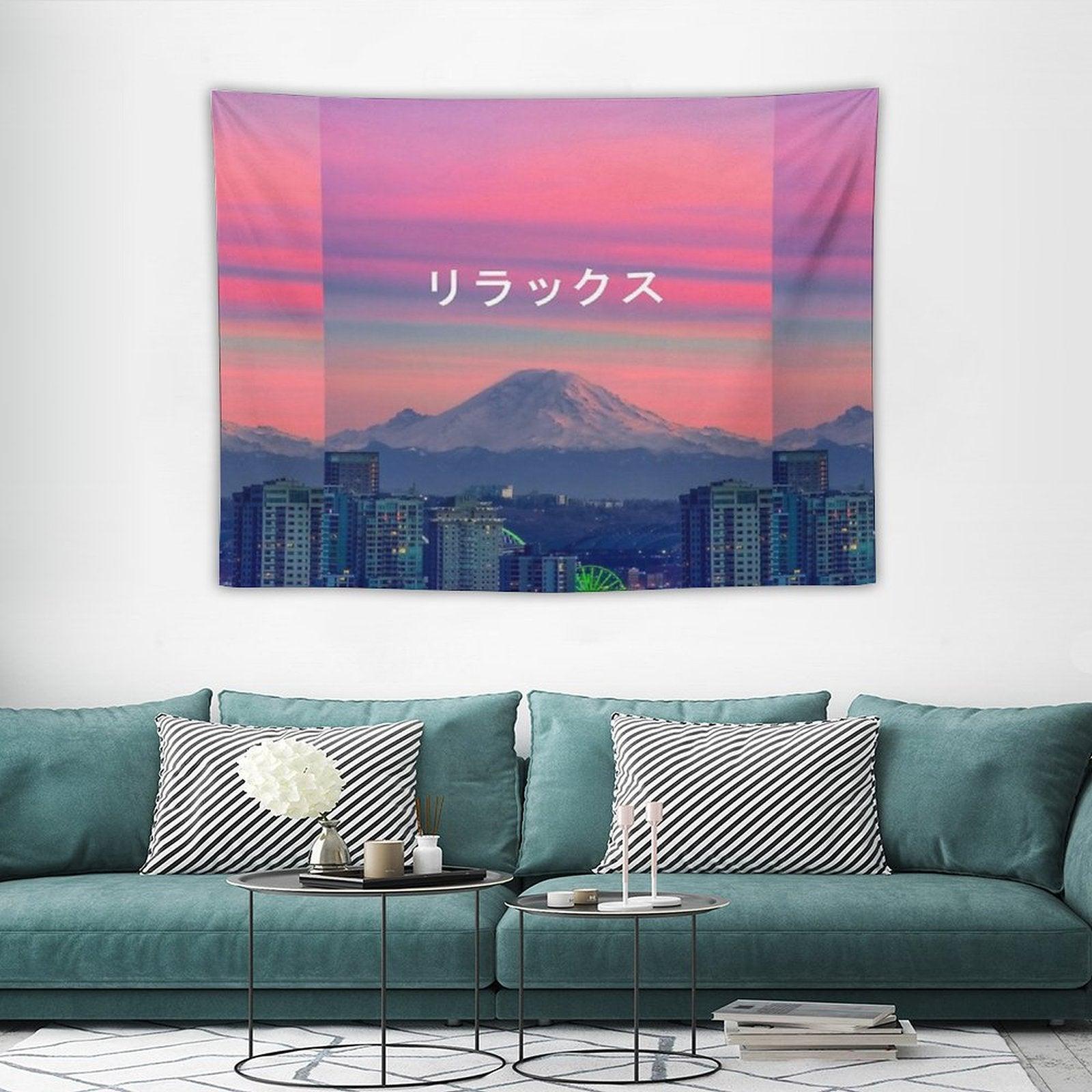 Relax (Vaporwave Japanese) Aesthetic Tapestry