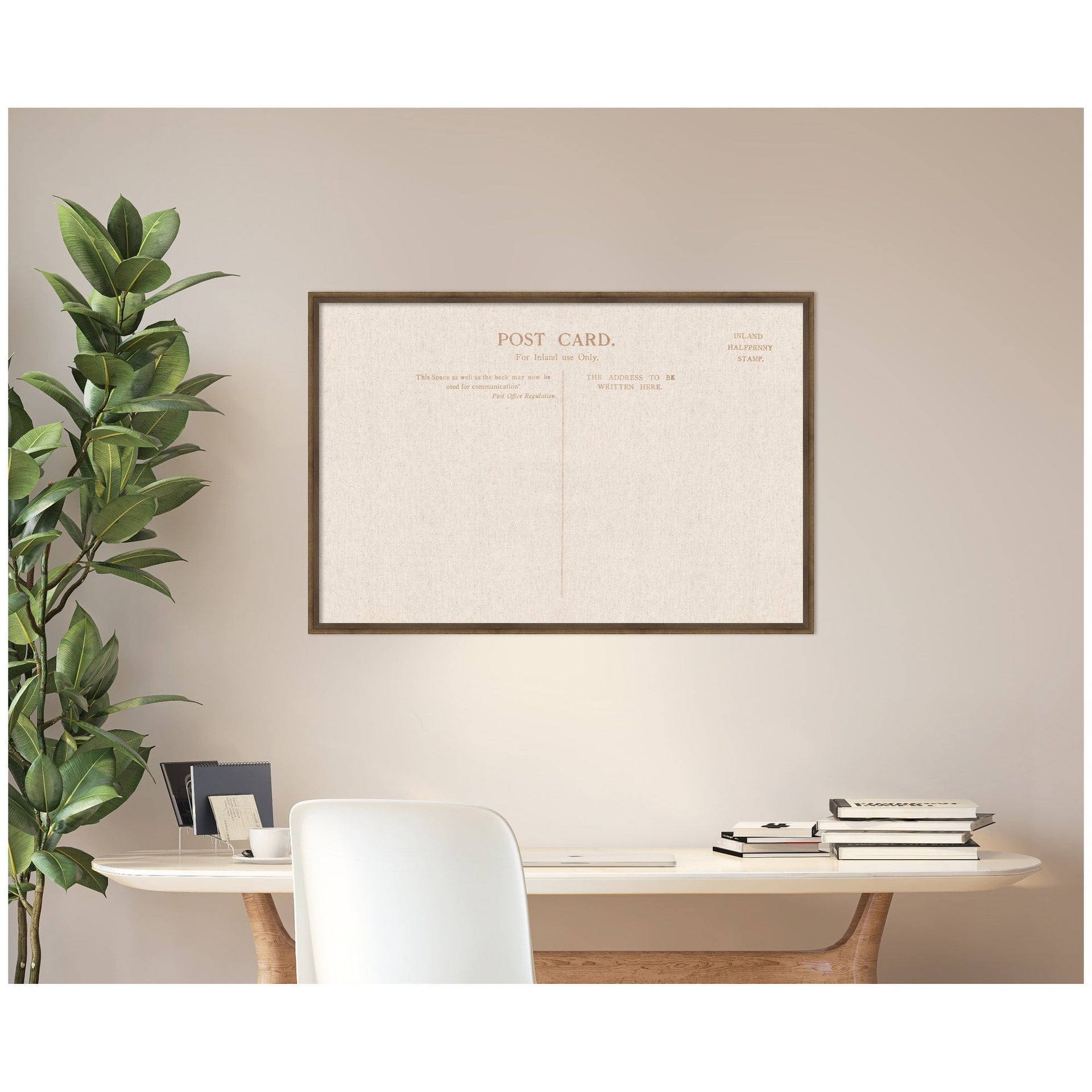 Framed Fabric Pinboard Linen Vintage Post Card Wall Organization