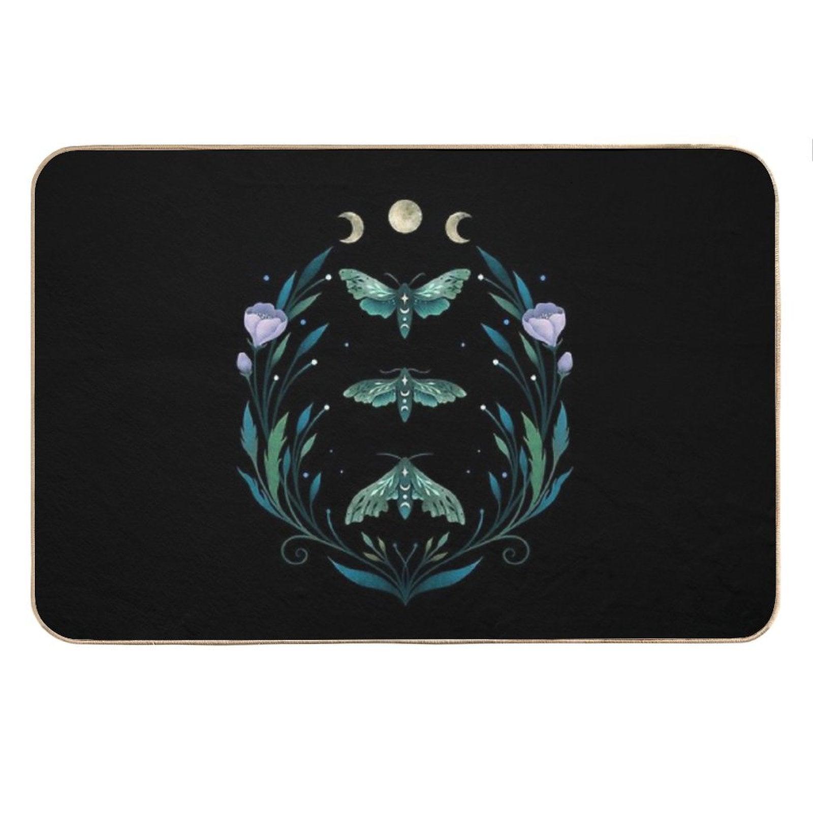 Lime Hawk Moths Night Bath Mat