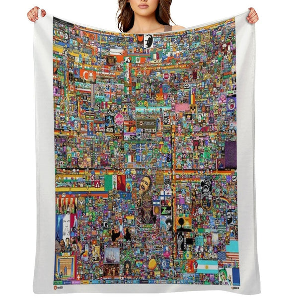Rplace Reddit 2022 Velvety-soft Throw Blanket