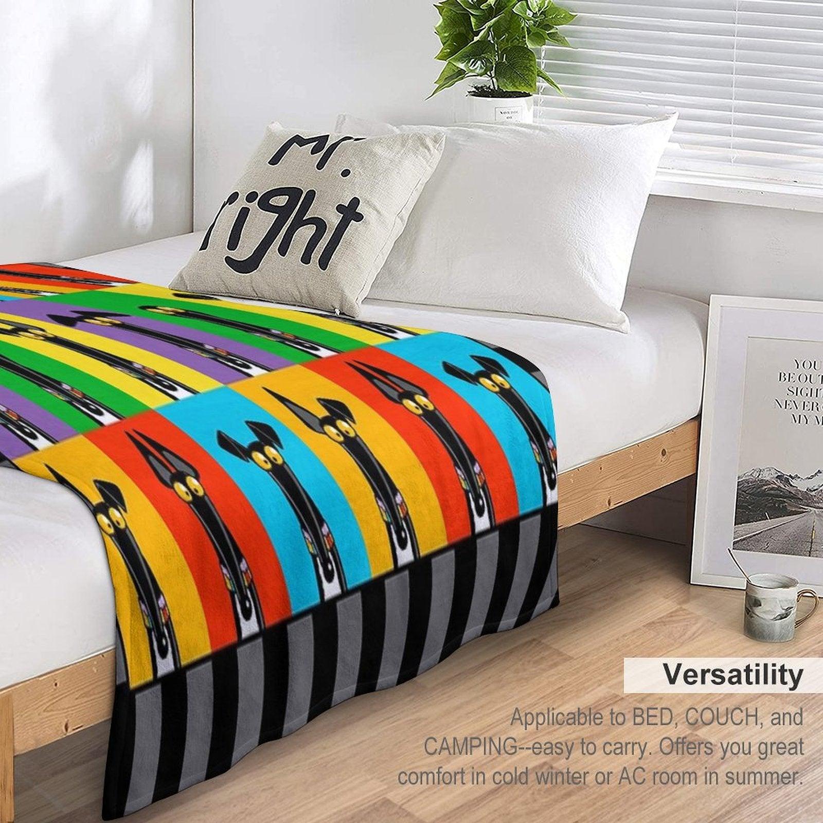 Greyhound Semaphore with Border Throw Blanket