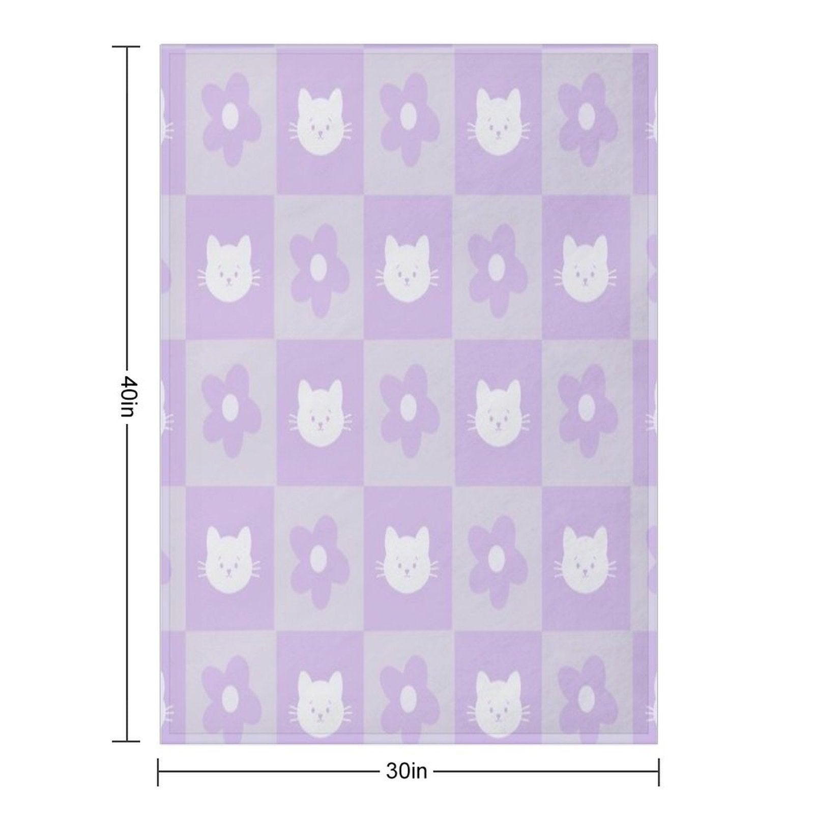 Kitten And Flowers Throw Blanket