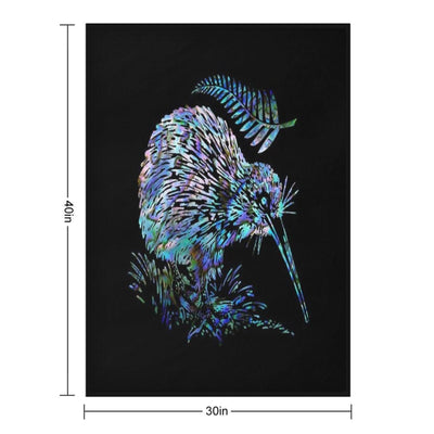 NEW ZEALAND KIWI AND FERN PAUA Sustainable Throw Blanket