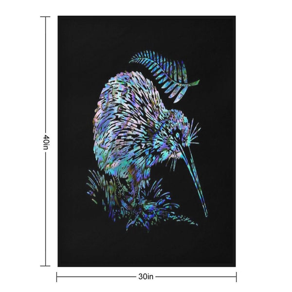 NEW ZEALAND KIWI AND FERN PAUA Sustainable Throw Blanket
