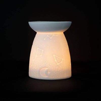 White Ceramic Constellation Tealight Wax Warmer
