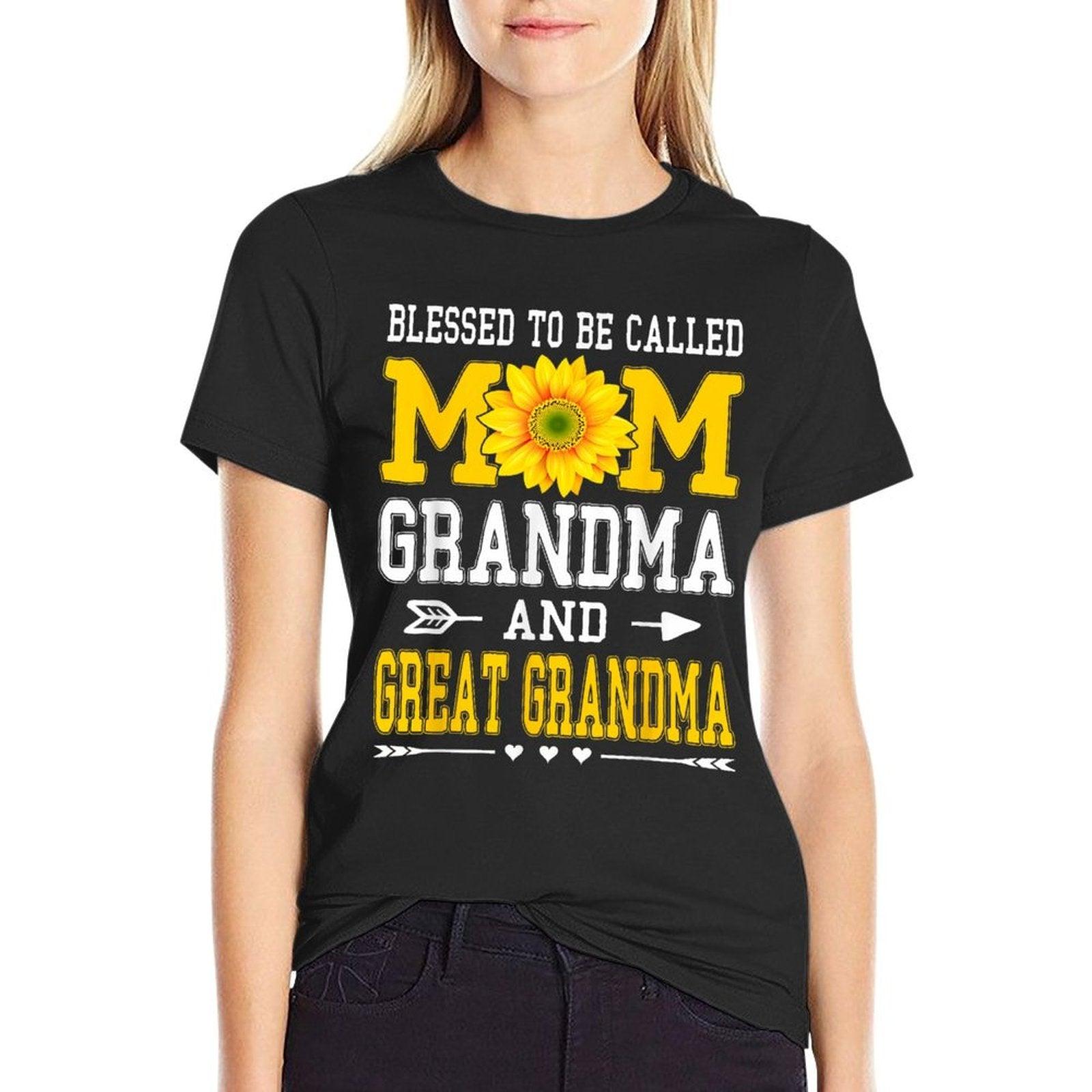 Blessed To Be Called Mom Grandma Great Grandma Mother's Day  Heathered Texture T-Shirt