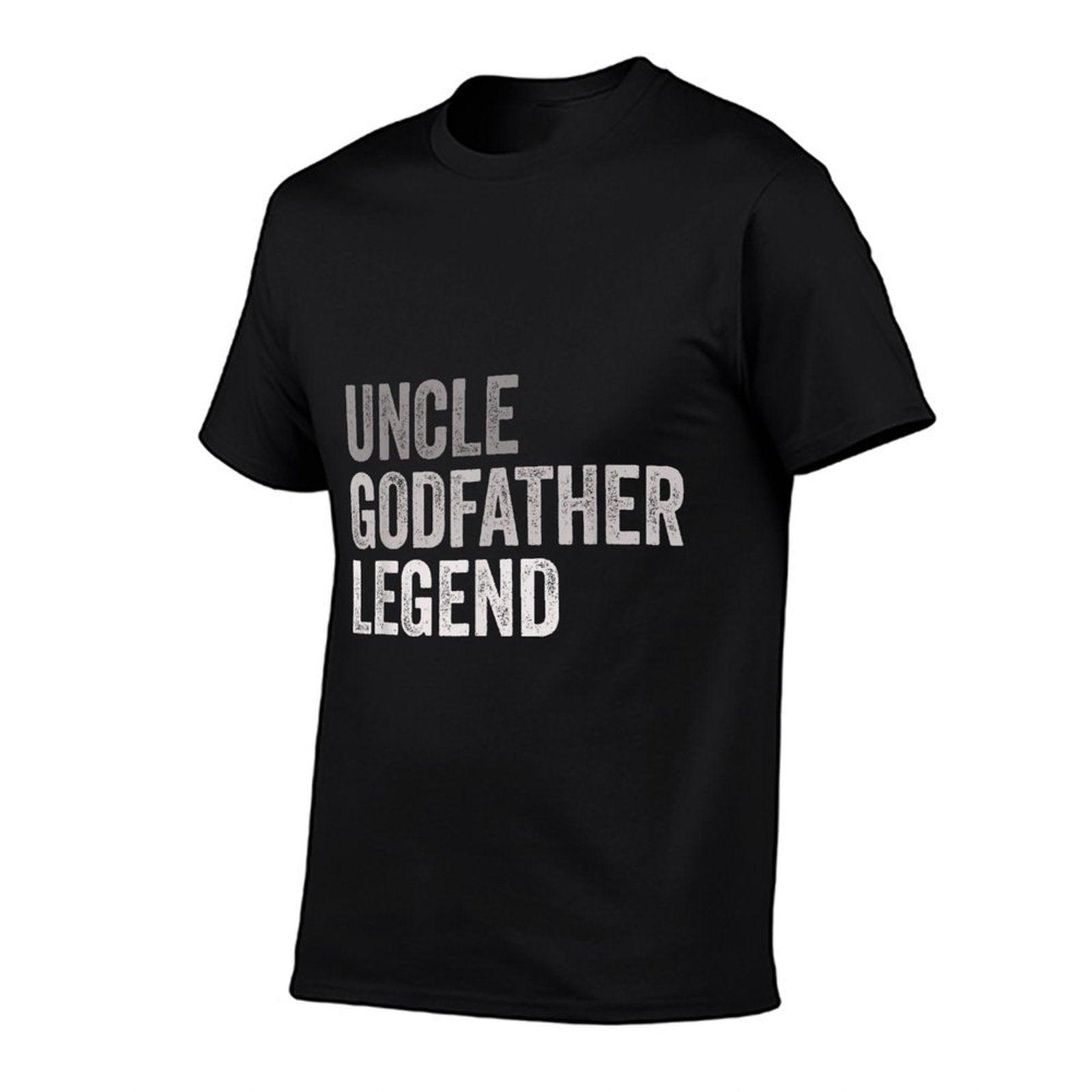 Funny Uncle Godparent Hero Message Uncle Godfather Legend For A Favorite Uncle Family Baptism - Black, Small,, Classic Fit, Roun T-Shirt
