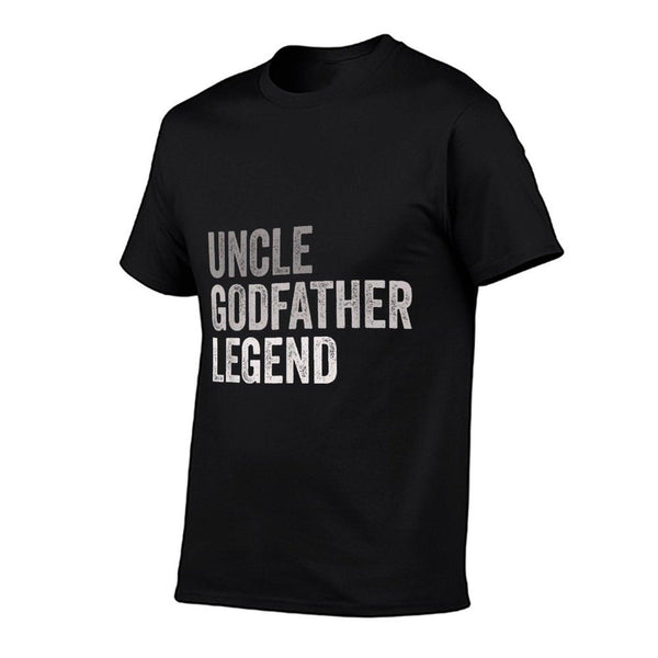 Funny Uncle Godparent Hero Message Uncle Godfather Legend For A Favorite Uncle Family Baptism - Black, Small,, Classic Fit, Roun T-Shirt
