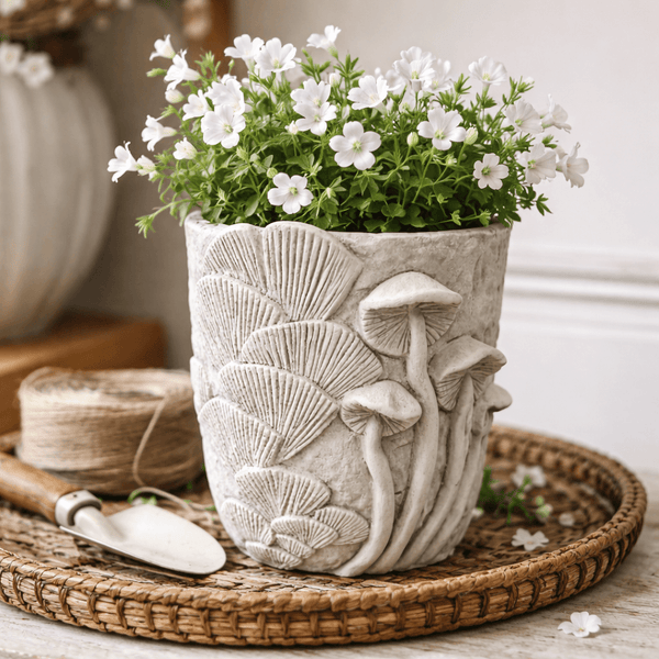 Cement Mushroom Relief Planter